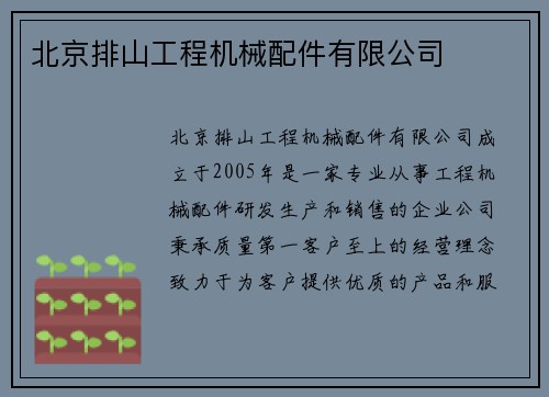 北京排山工程机械配件有限公司
